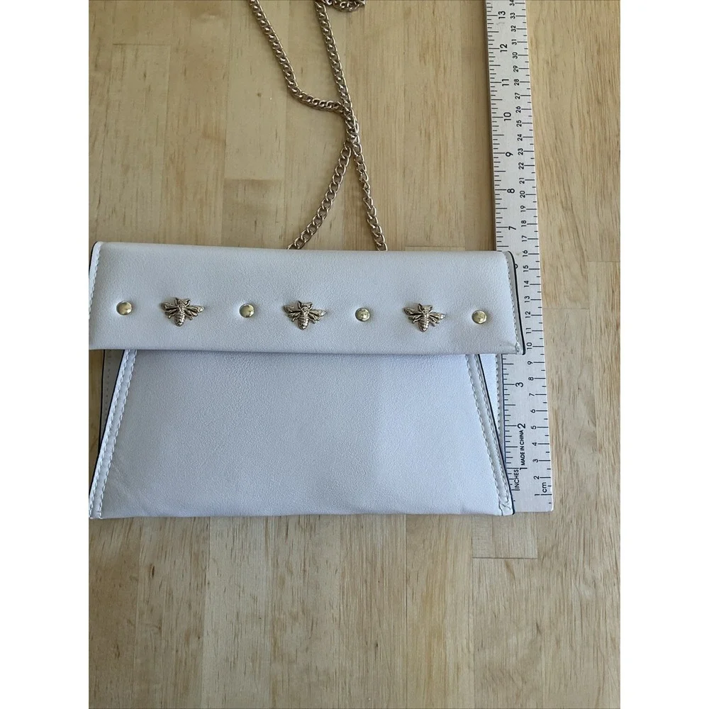 Jeweled‎ Bee Clutch Leather Snap Pouches Jewels Chain Women's Clutch